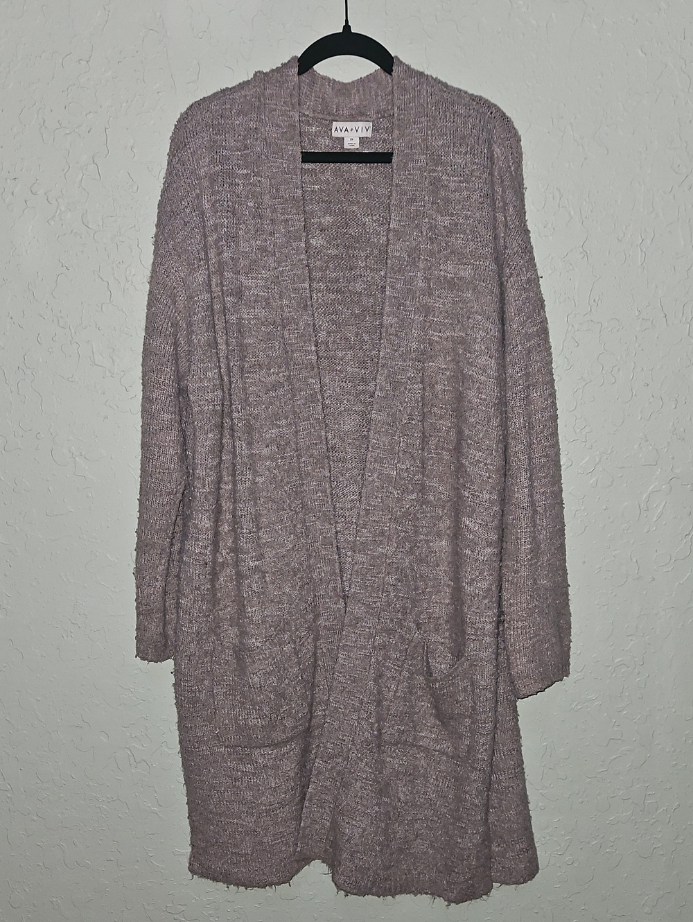 Ava & Viv Open-Front Plush Cardigan